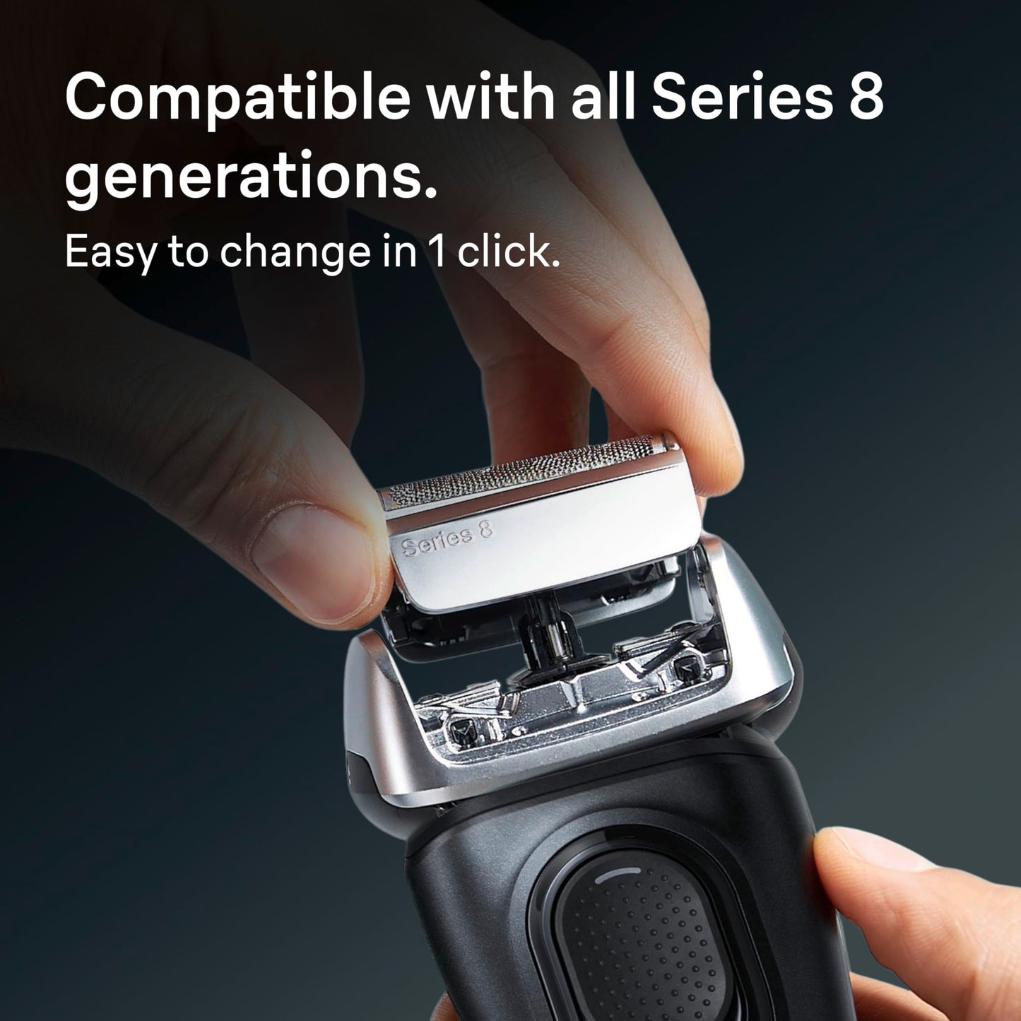 Braun Series 8 83M Electric Shaver Head Replacement Cassette, Silver