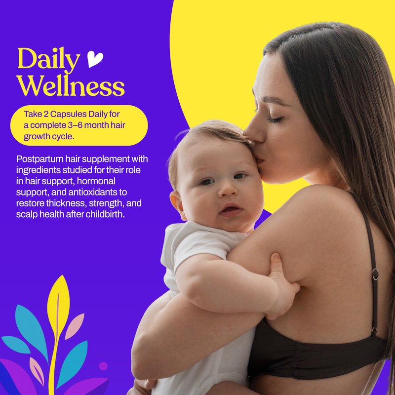 Mama’s Select Postpartum Hair Loss Vitamins – Reduce Shedding, Restore Thickness, Shine, & Strength – Supports Hormonal Balance, Cellular Renewal & Scalp Health – Treatment Is Safe for Breastfeeding