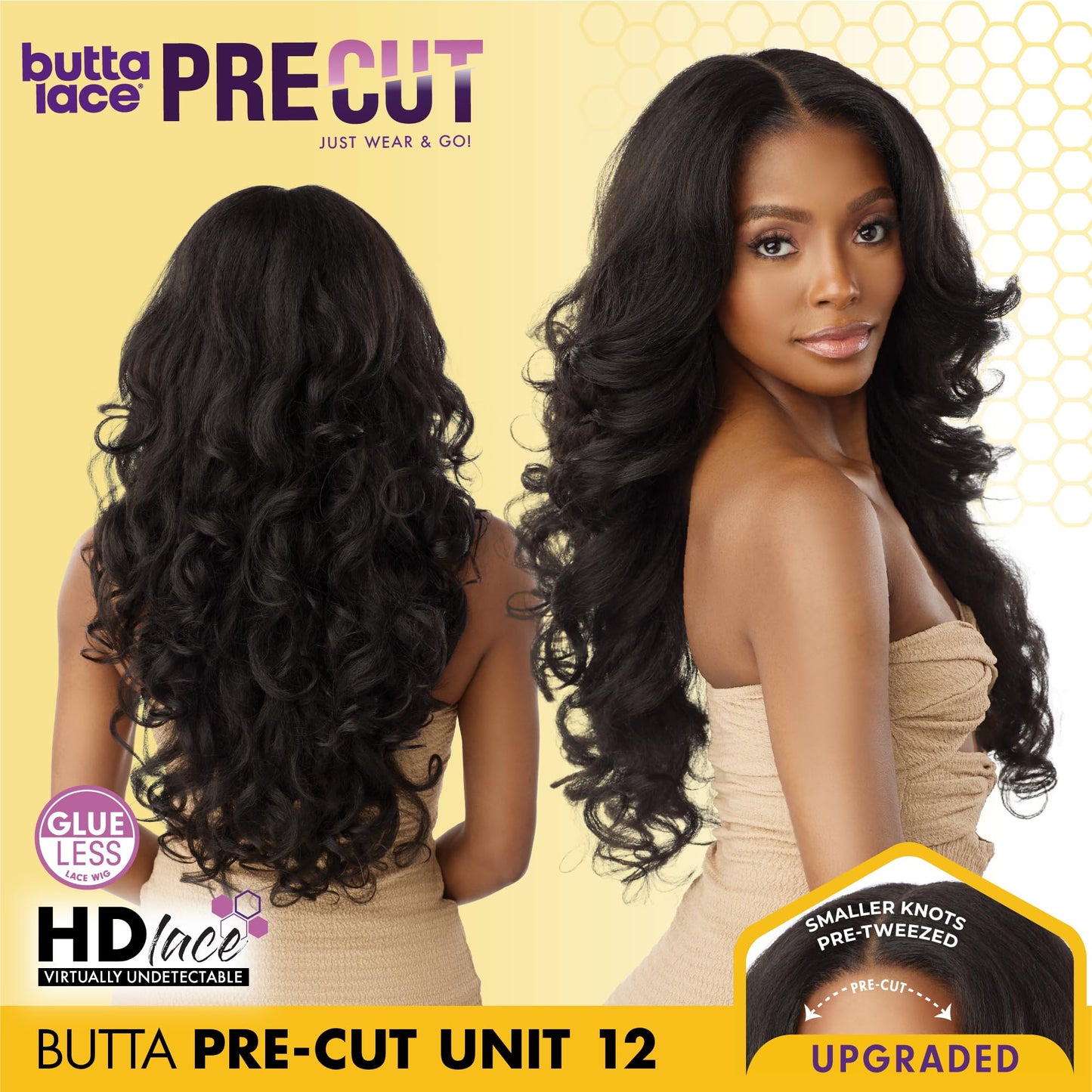 Sensationnel Butta Lace Precut Wigs - Unit 12 Glueless Extra Wide 5 Inch Deep Parting Synthetic Pre Tweezed Smaller Knot Hairline (BALAYAGEPLATINUM)