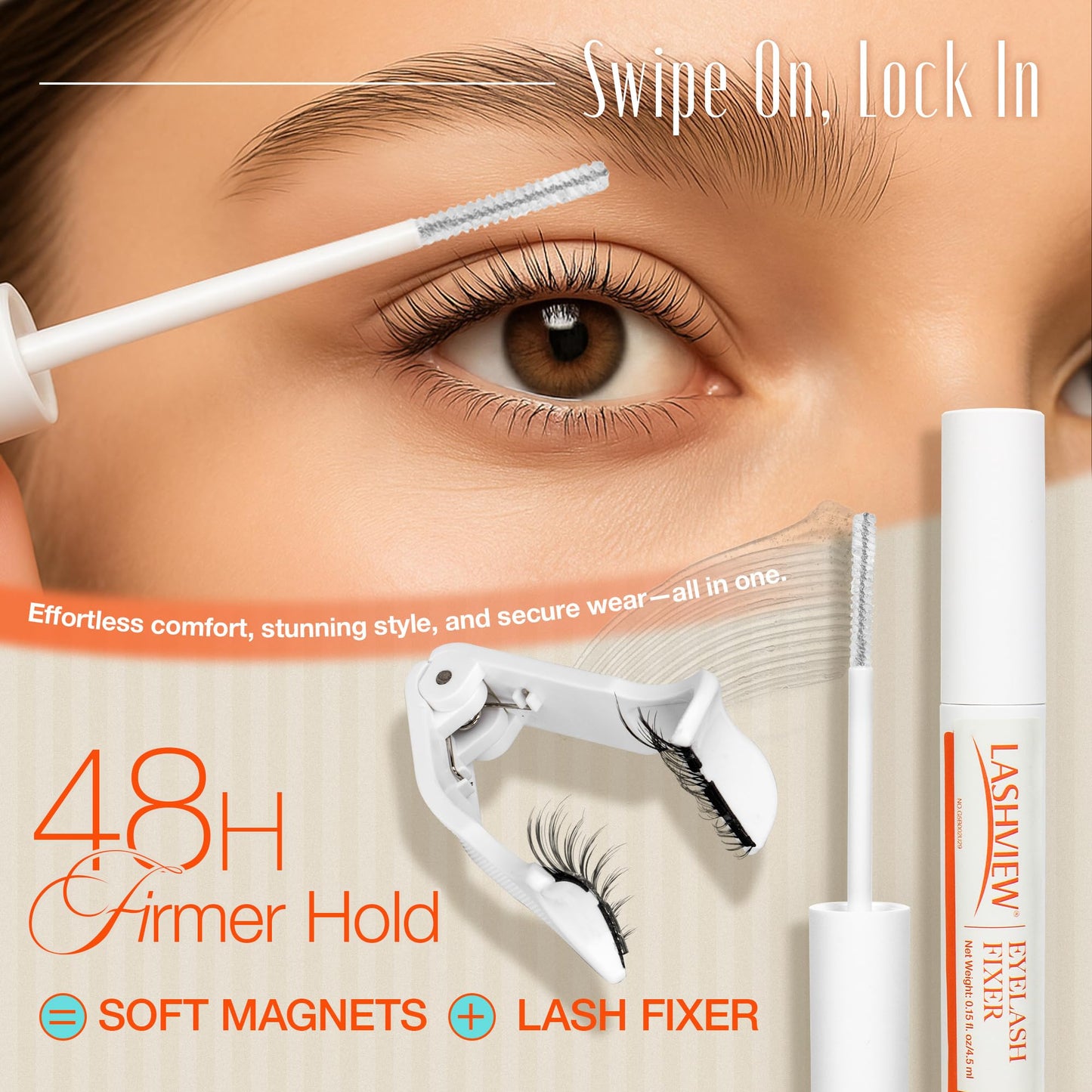LASHVIEW Upgrade Magnetic Eyelashes with Applicator Soft Magnetic Eyelashes Natural Look Reusable No Glue Needed Easy to Wear and Remove (YT24)