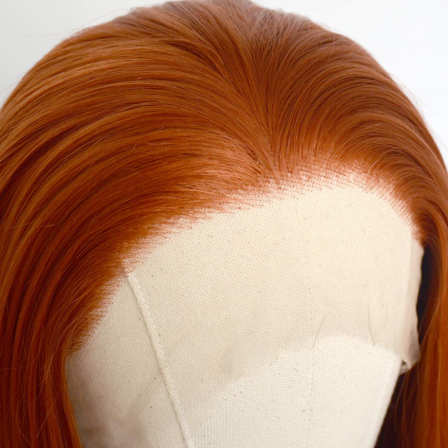 Luwigs #360 Copper Red Synthetic Lace Front Wigs Long Straight Ginger Red Half Hand Tied Replacement Wigs Heat Resistant Fiber Hair for Cosplay Daily Wear 22inch