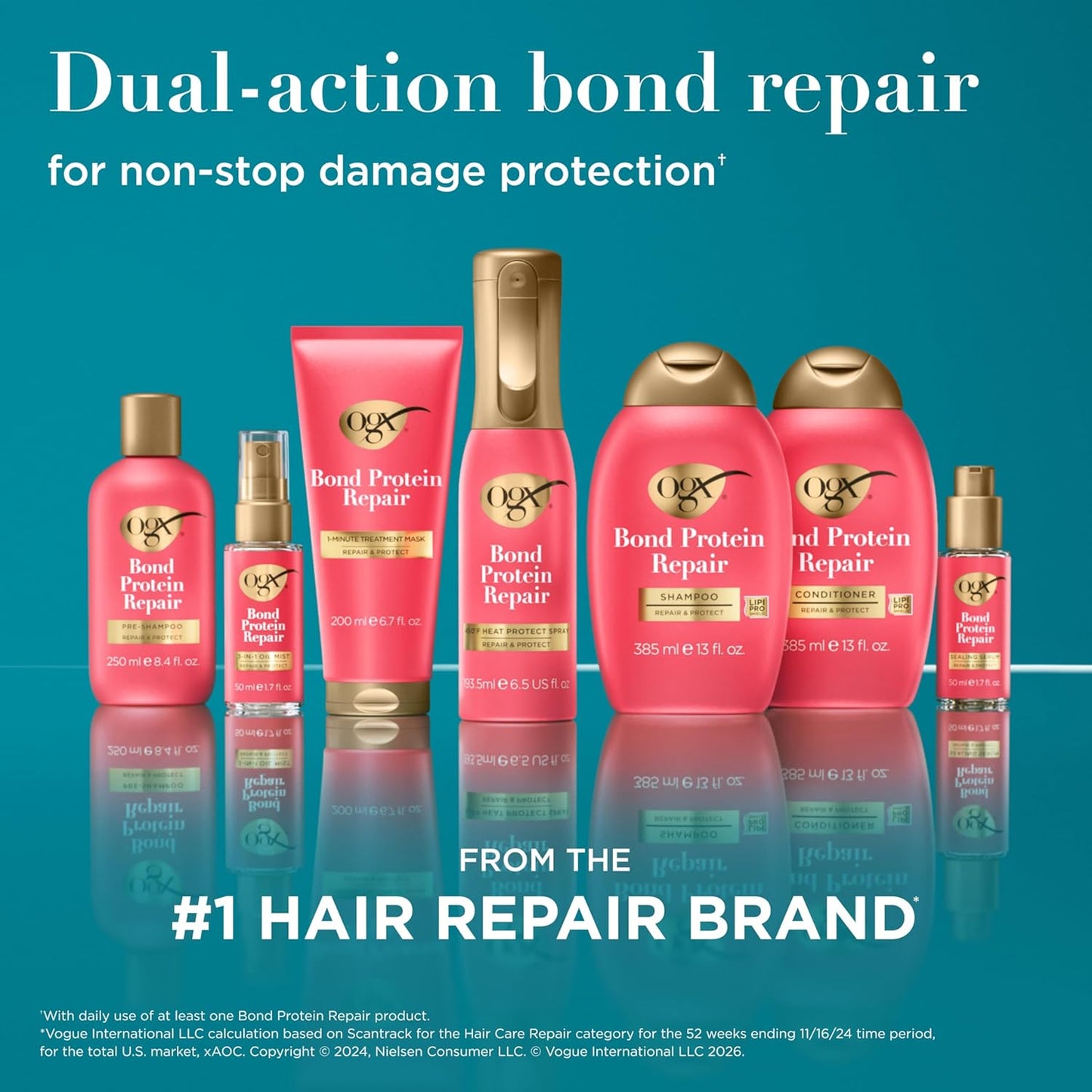 OGX Repair & Protect Bond Protein Hair Mask - Deep Conditioning Treatment for Shiny, Smooth Hair | 6.7 fl. oz