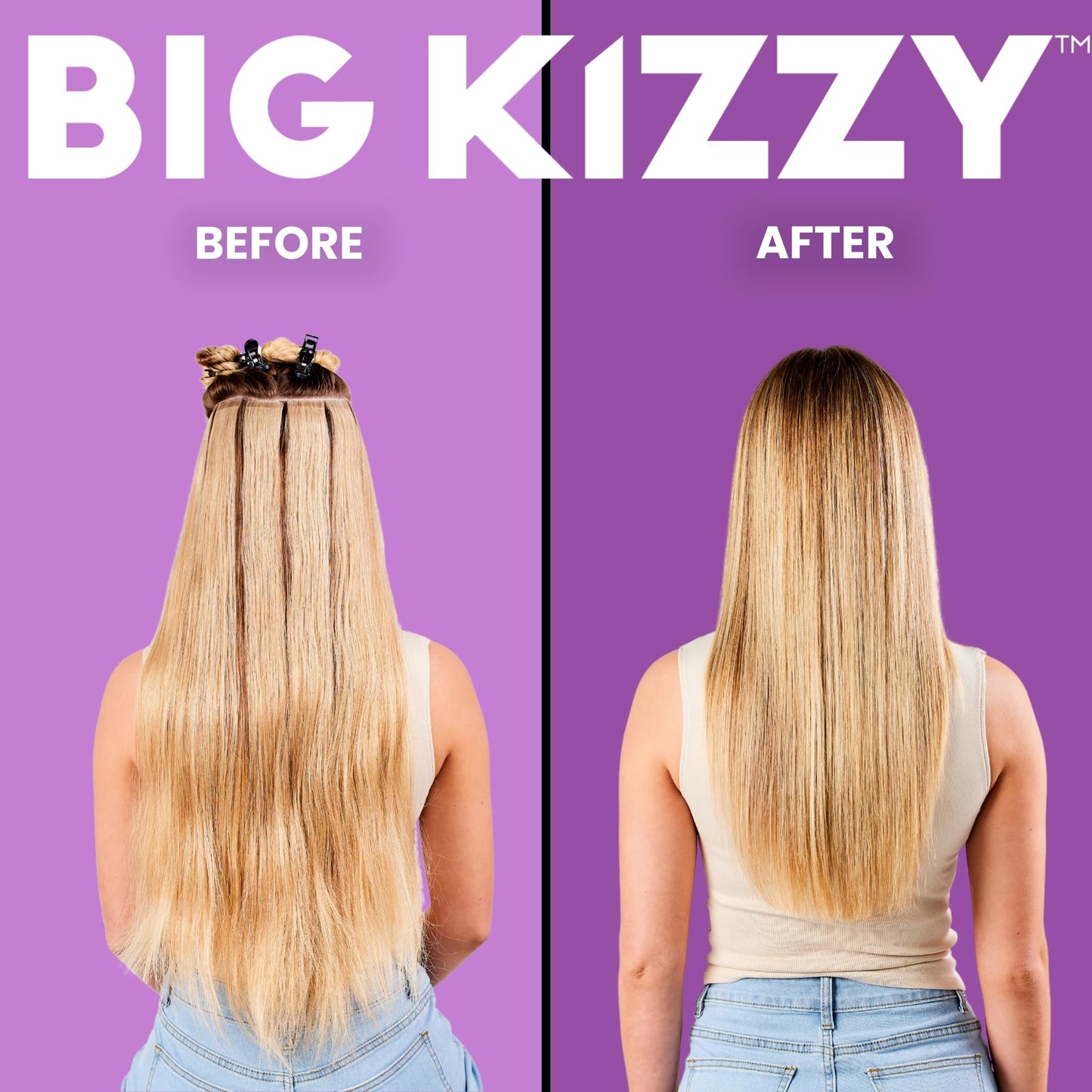 Big Kizzy Tape In Extension Remover, 32oz Refill Bottle + Free 8oz Release & Reuse Spray, Compatible with All Major Brands