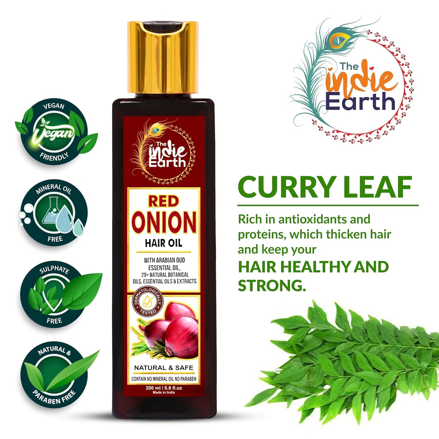 Red Onion Hair Growth Oil - Anti Hair Fall Formula with 29 Natural Herbs & Oils | 200ml