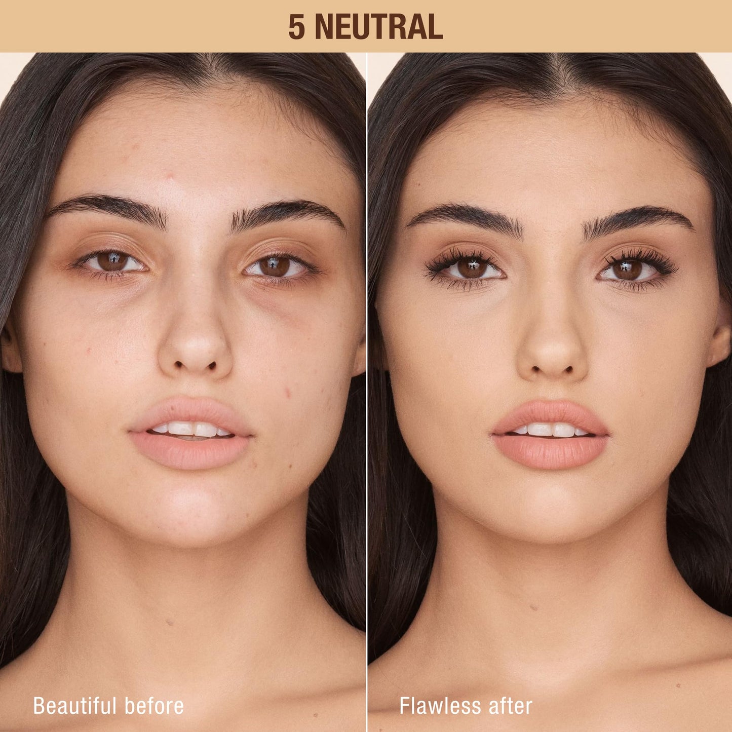Charlotte Tilbury Airbrush Flawless Matte Foundation - Full Coverage Liquid Makeup with a Natural-Matte Finish - Smoothes & Blurs Pores - Waterproof & Transfer Resistant - 5 Neutral