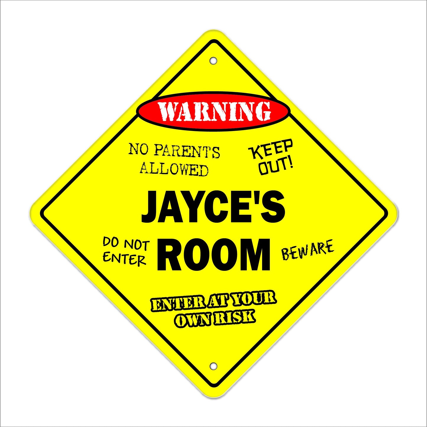 Jayce's Room Sign Crossing Zone Xing | Indoor/Outdoor | 12" Tall Kids Bedroom Decor Door Children's Name boy Girl