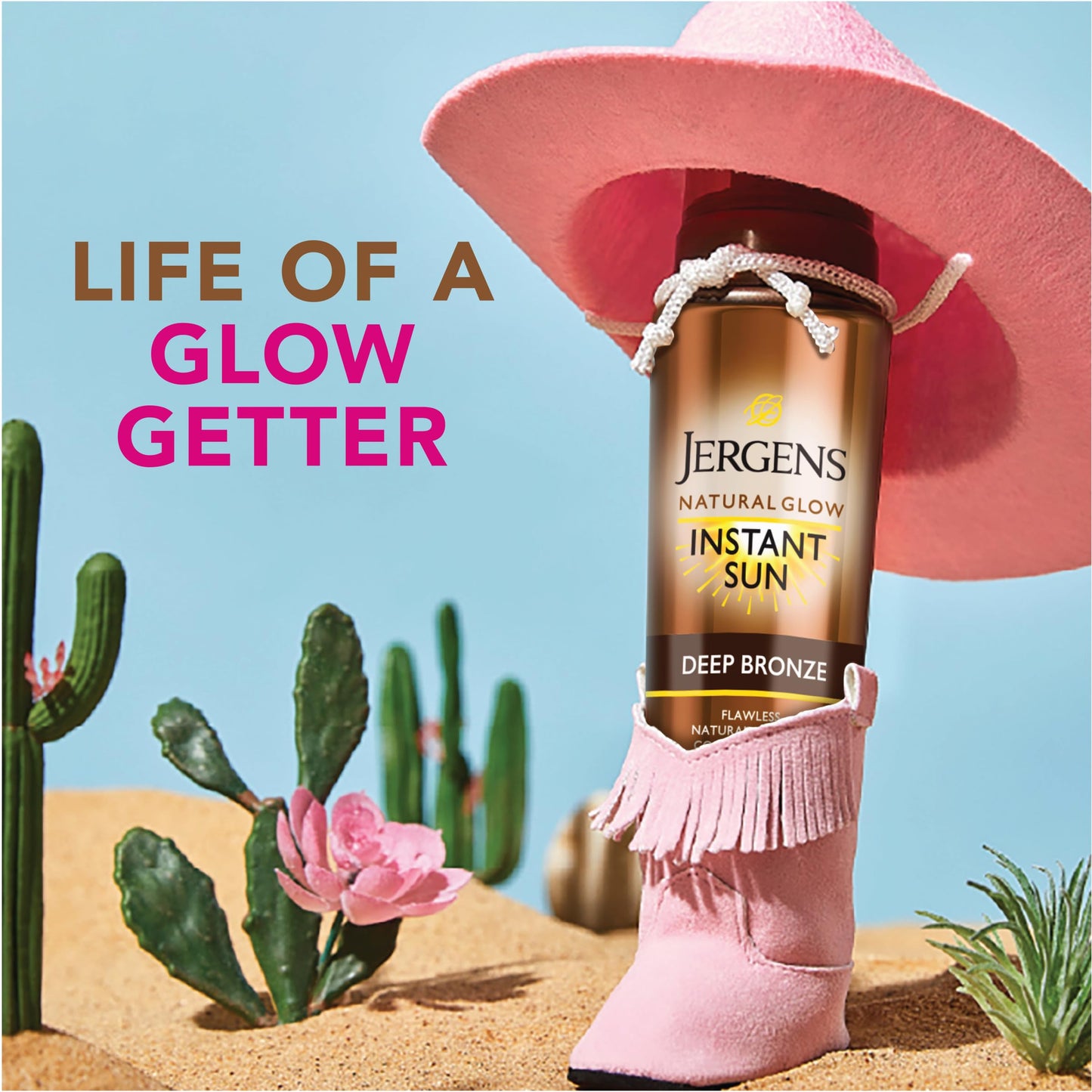 Jergens Natural Glow Instant Sun Bundle: Deep Bronze Sunless Tanning Mousse, 6oz Bottle and Applicator Mitt