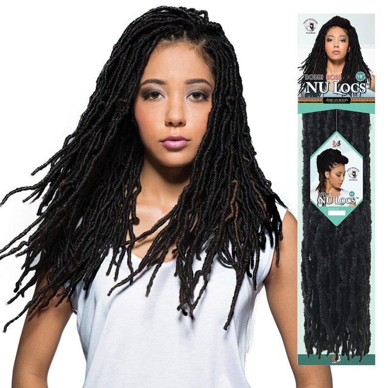 Bobbi Boss Synthetic Hair Crochet Braids African Roots Braid Collection Nu Locs 18" (4-PACK, 1)