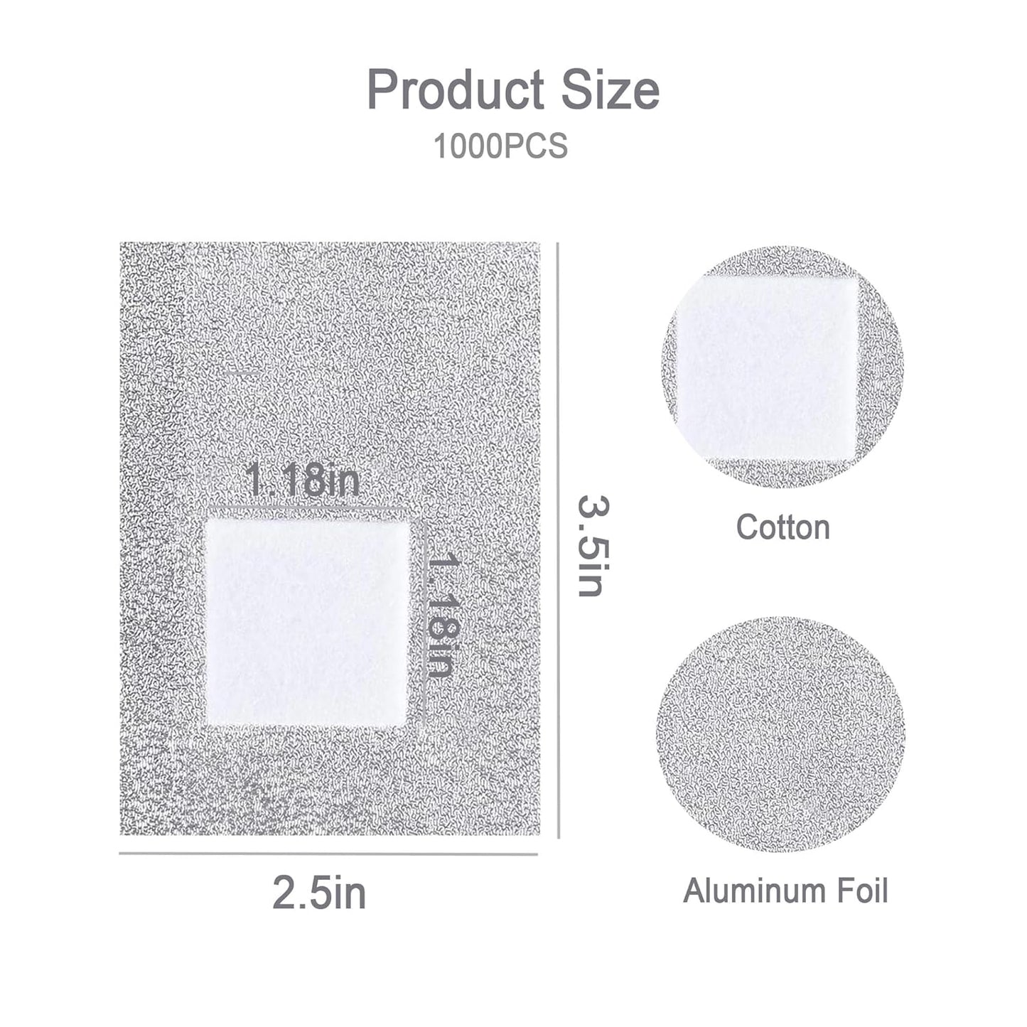 Nail Polish Remover Foil Wraps - 1000PCS with Lint-Free Cotton Pads | Soak Off Gel Nail Polish Removal Tool
