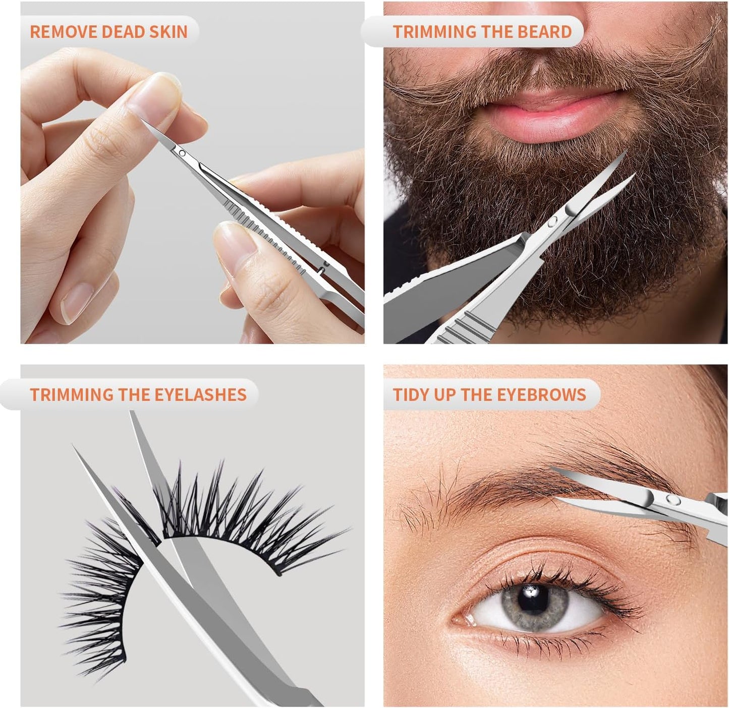 ZIZZON Cuticle Scissors - Extra Fine Curved Precision Tip for Eyebrow, Eyelash, Nail & Skin Grooming | Professional Quality