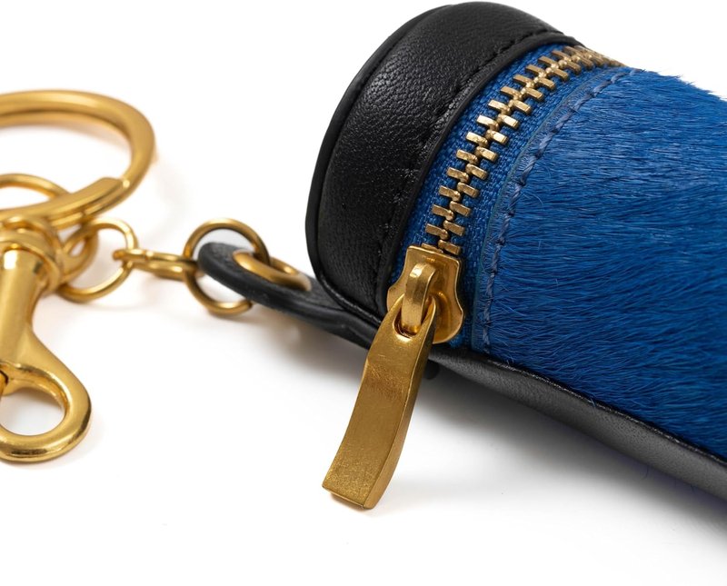 Cockatoo Nappa Leather Lipstick Case - Zipper Design with Keyring & Chapstick Holder | Compact Size