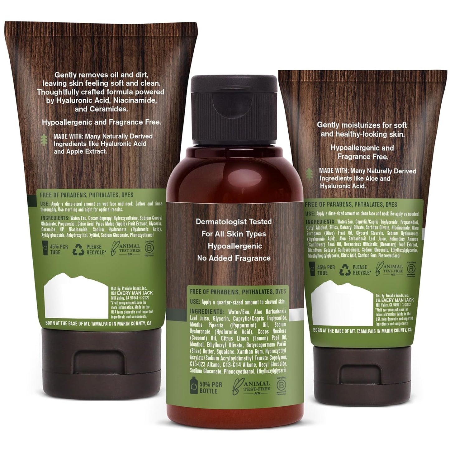 Every Man Jack Daily Post Shave Gift Set - Fragrance-Free Skincare Routine with Face Wash, Lotion & Balm | 3 Full-Size Essentials