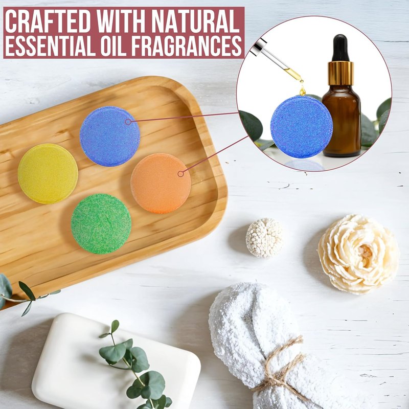 Anovina Aromatherapy Shower Steamers Gift Box | All-Natural Essential Oil Shower Tablets for Self-Care - Made in USA