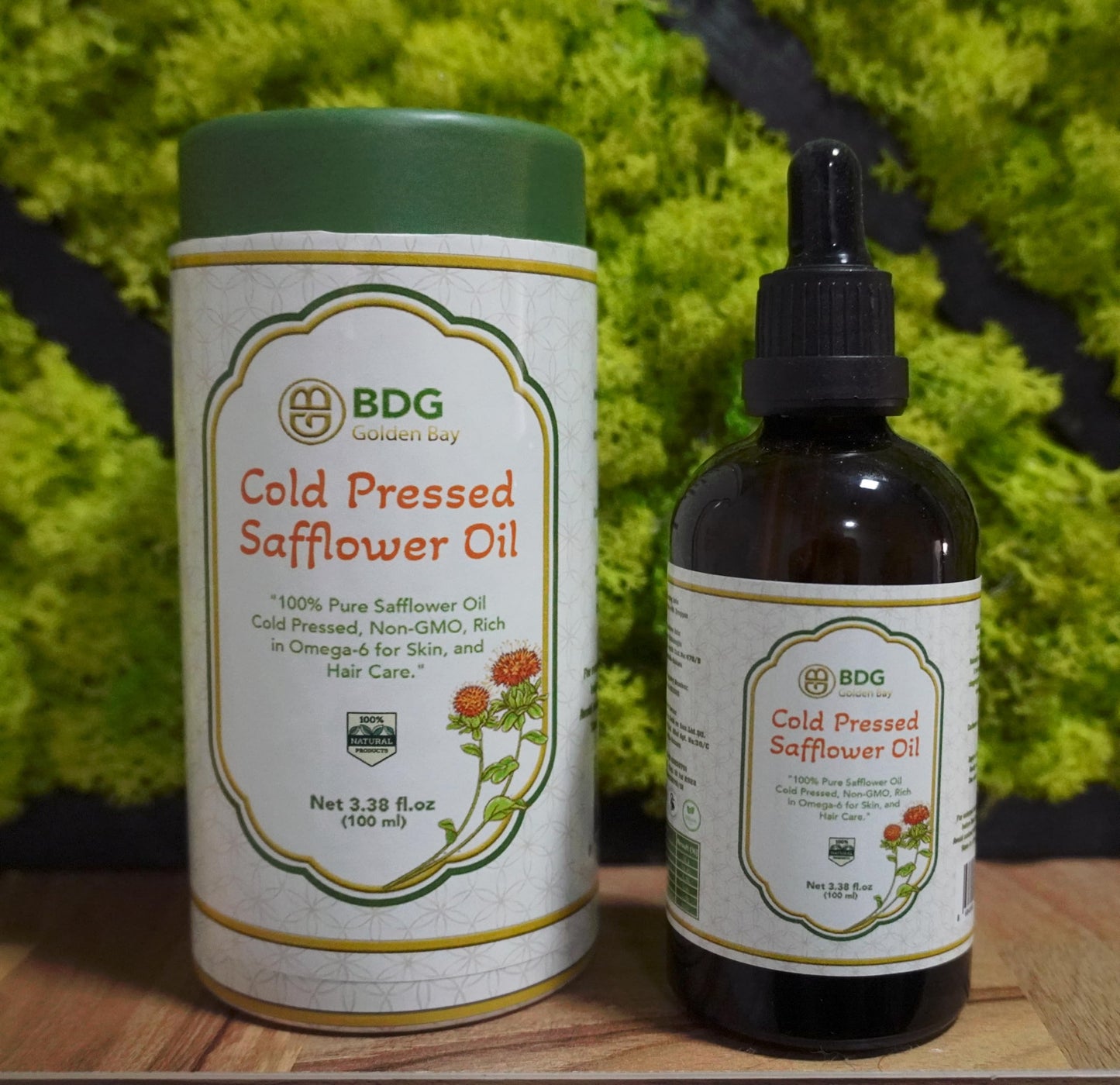 Golden Bay 100% Pure Cold Pressed Safflower Oil – 100 ml | Lightweight Natural Moisturizer for Face, Skin & Hair | Non-Comedogenic, Rich in Omega-6