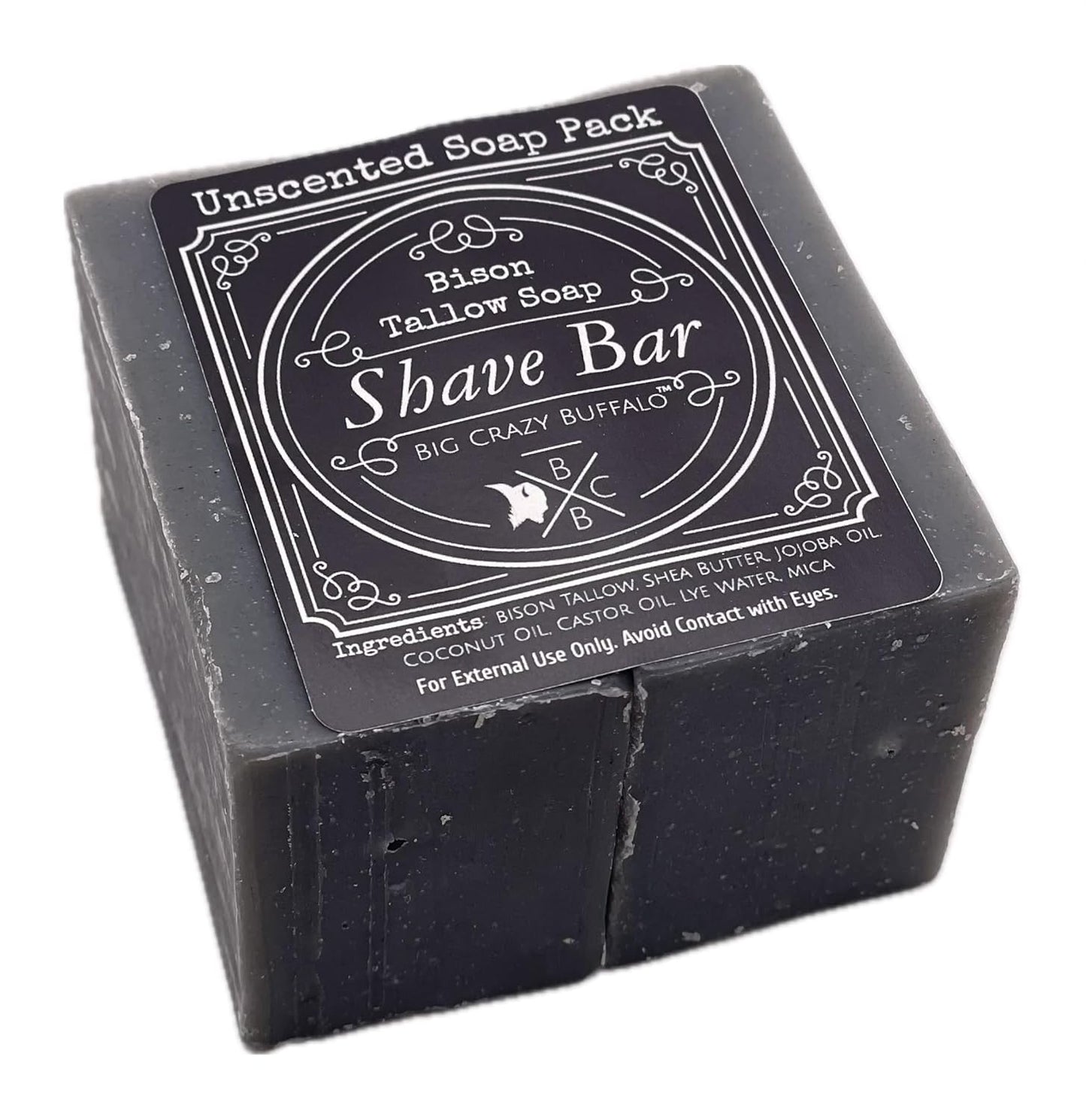 Buffalo Bison Tallow Buff Shave Bar - Unscented, Moisturizing & Razor Friendly | 2 Pack