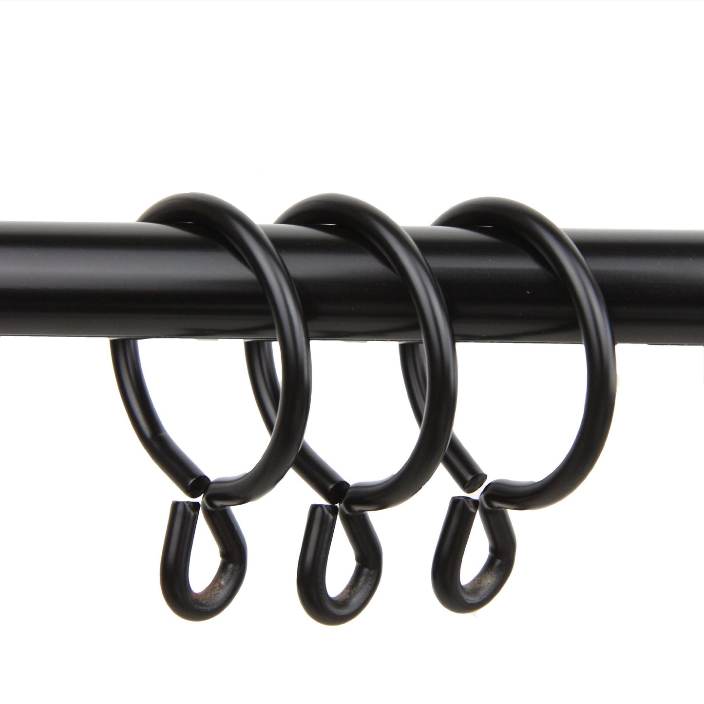 Rod Desyne 10 Count Eyelet Curtain Rings, 1-3/8-Inch, Black