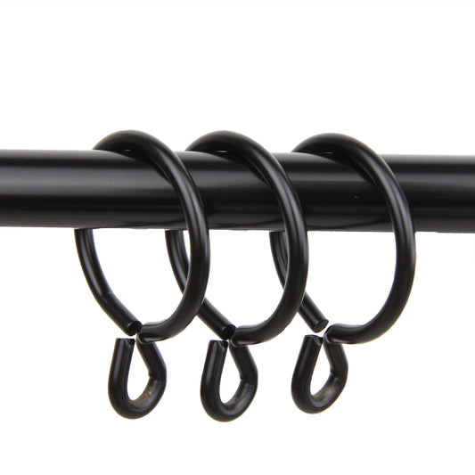 Rod Desyne 10 Count Eyelet Curtain Rings, 1-3/8-Inch, Black