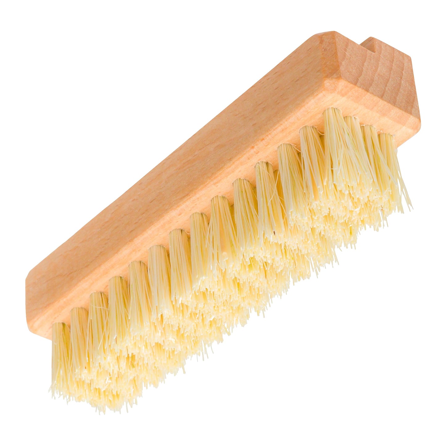 Redecker Natural Pig Bristle Nail Brush with Oiled Beechwood Handle, Double-sided Design with Angled Bristles, 3-1/2-Inches