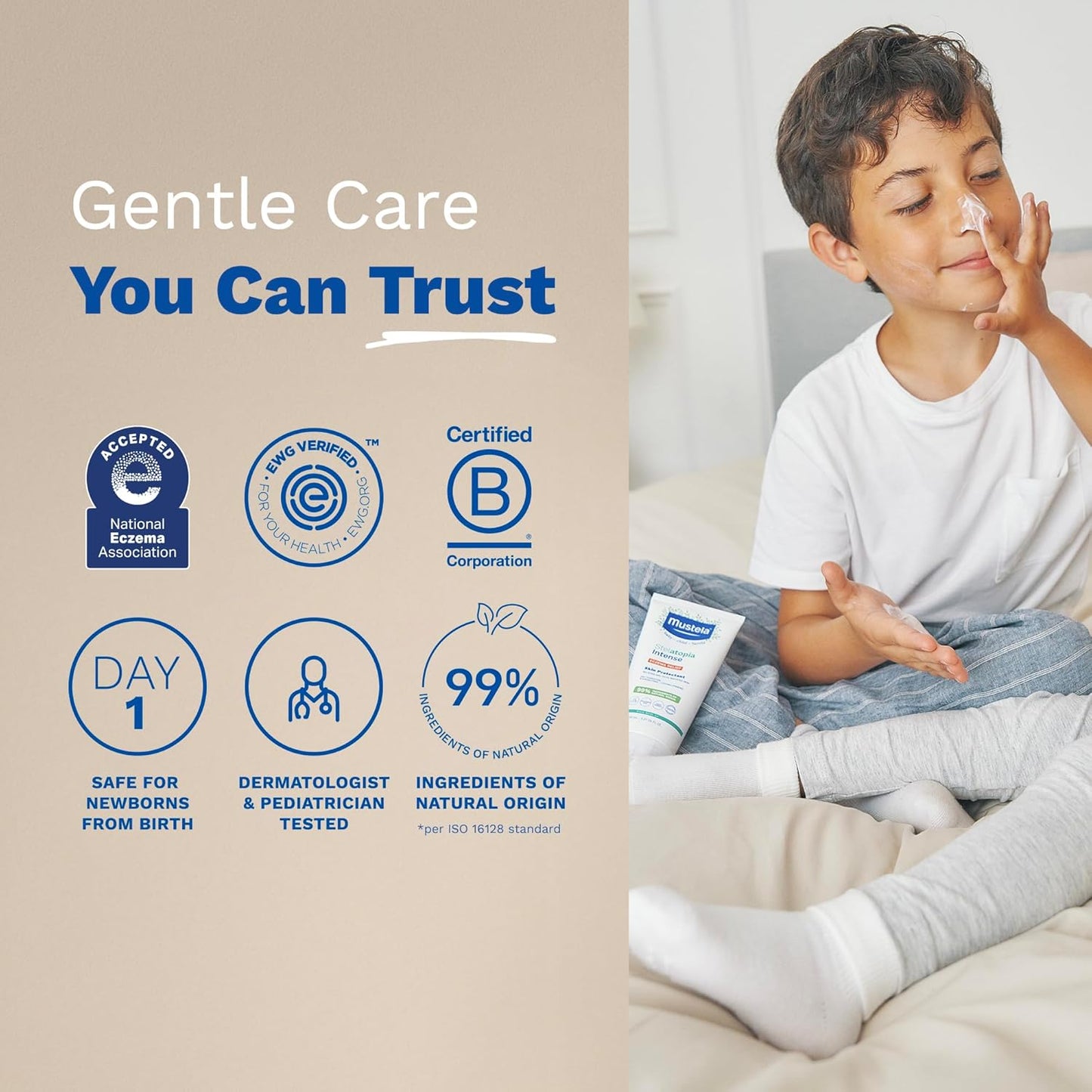 Mustela Eczema Relief Cream - Fragrance-Free Moisturizing Lotion with Colloidal Oatmeal | 5.07 fl. oz. for Dry, Itchy Skin