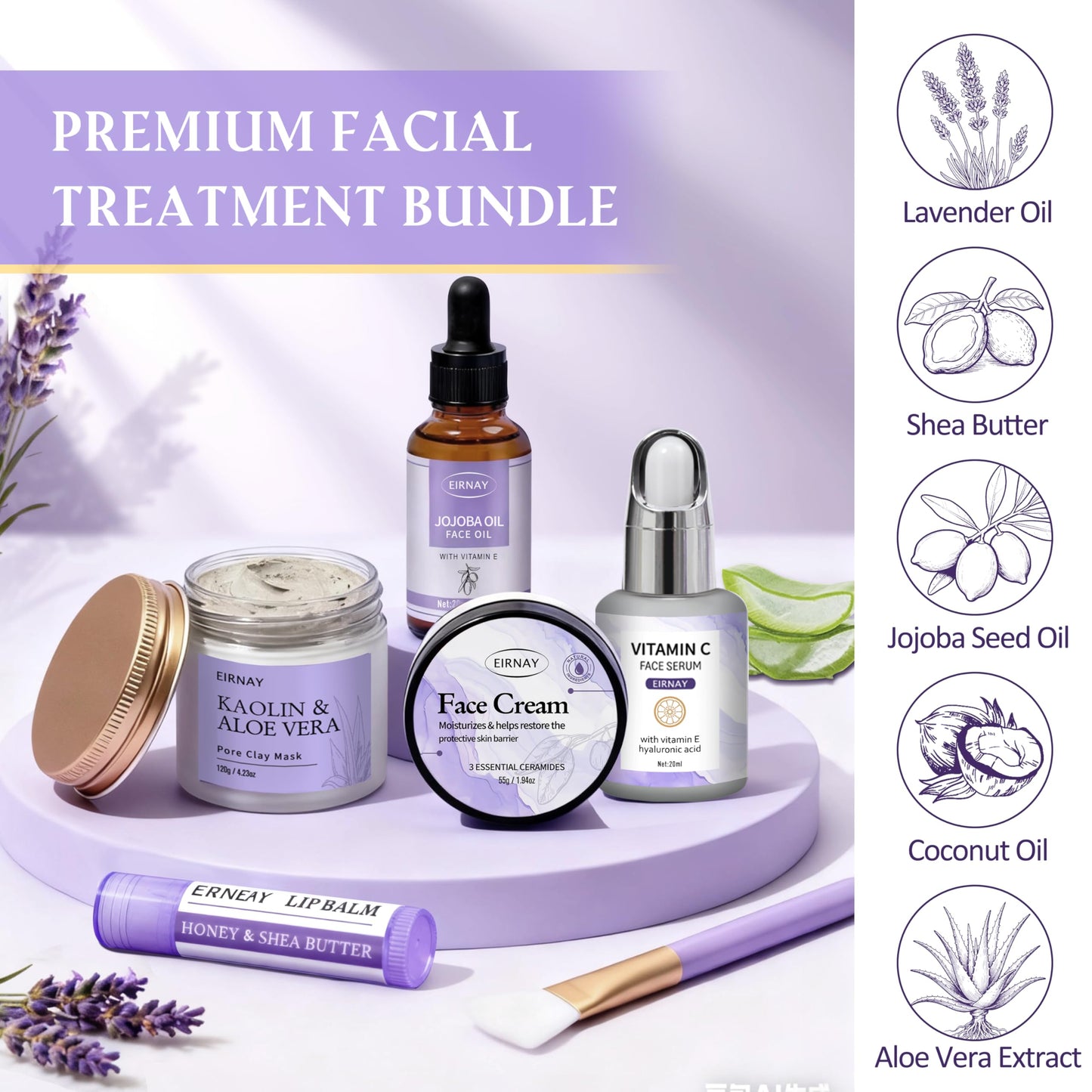 EIRNAY Mothers Day Gifts for Women, Spa Gifts Basket for Women, 21pcs Lavender Bath and Body Gift Basket, Self Care Gifts, Facial Skin Care Set, Birthday Gifts for Mom, Wife, Girlfriend, Sister