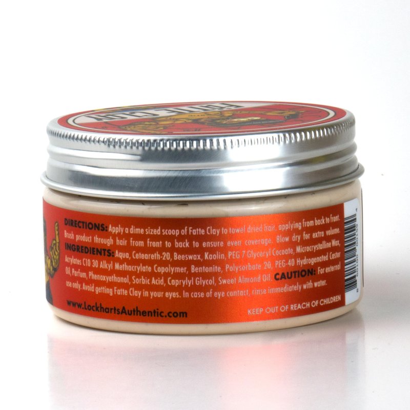 Lockhart’s Fätte Clay - Pomade For Men (3.4oz) – All-Day Hold, Natural Finish, Insane Texture and Volume – Smooth, Easy Application - Wicked Hold Without The Crunchy Hair – Sandalwood Scent