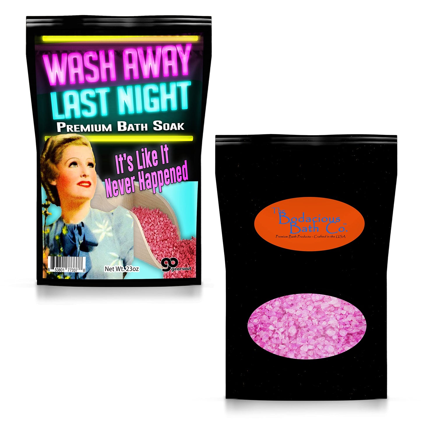 Gears Out Pink Bath Salt Luxury Bath Soak - Wash Away Last Night - Funny Girlfriend Gifts for Best Friends - Mediterranean Sea Salts - Ladies Night Gifts - Bachelorette Party Favors