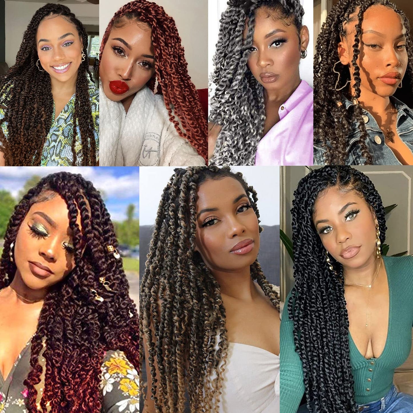 Ubeleco Short Passion Twist Hair 14 Inch 154 Strands Water Wave Crochet Hair 7 Packs Passion Twist Crochet Hair for Black Women Spring Twists Curly Braiding Hair Extensions (14 Inch,1B)