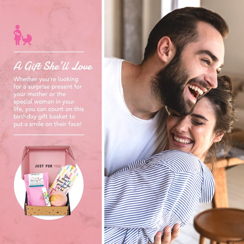 Special Birthday Gift Basket Box Set for Her- Unique Gift Basket Box for Mom,Wife,Friend,Aunt,Sister-Small Valentine’s Gift Set For Women