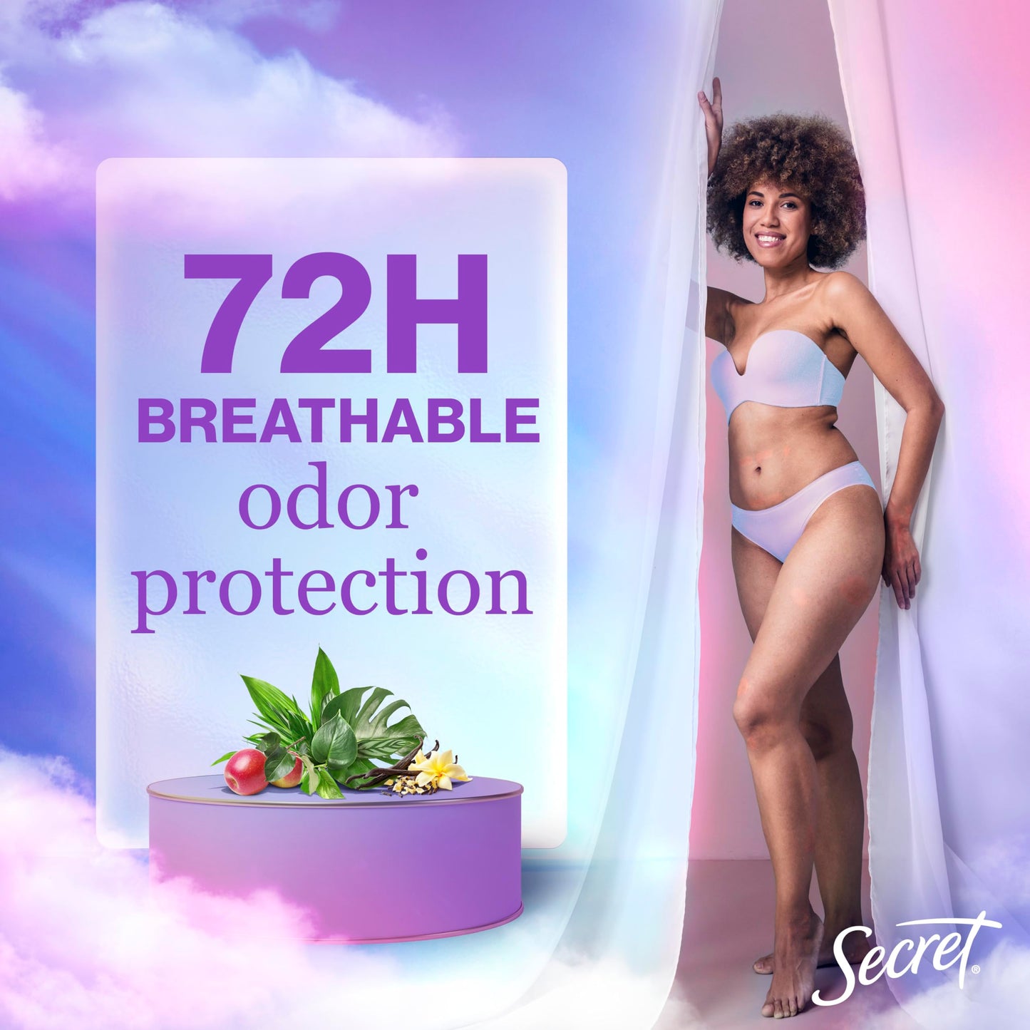 Secret Fresh Antiperspirant Deodorant for Women, 72hr Breathable Sweat & Odor Protection, Instant Freshness & Gentle, PH Balancing Minerals, Invisible Solid, Cozy Vanilla Scent, 2.6 oz (Pack of 3)