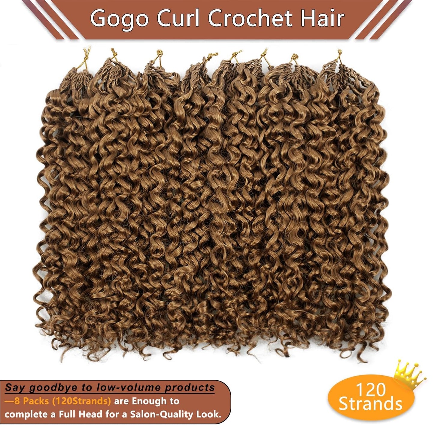 Curly Crochet Hair - 120 Strands Gogo Curl | 14 Inch Deep Wave Twist Extensions for Black Women