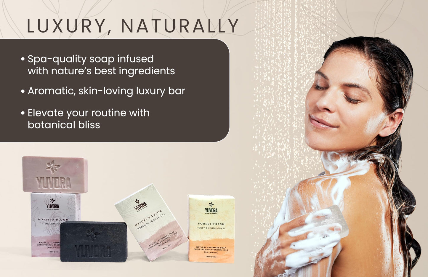 Yuvora Handmade Women’s Body Soaps 5 OZ Pack of 8 – Long-Lasting Natural Bar Soap – Luxurious Aromatherapy Scents – Moisturizing Herbal Skincare – Gift Set – The Pure Balance