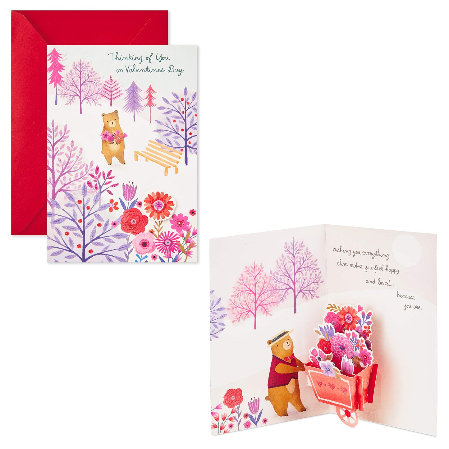 Hallmark Paper Wonder Pop Up Valentines Day Card for Anyone (Beary Loved Valentine)