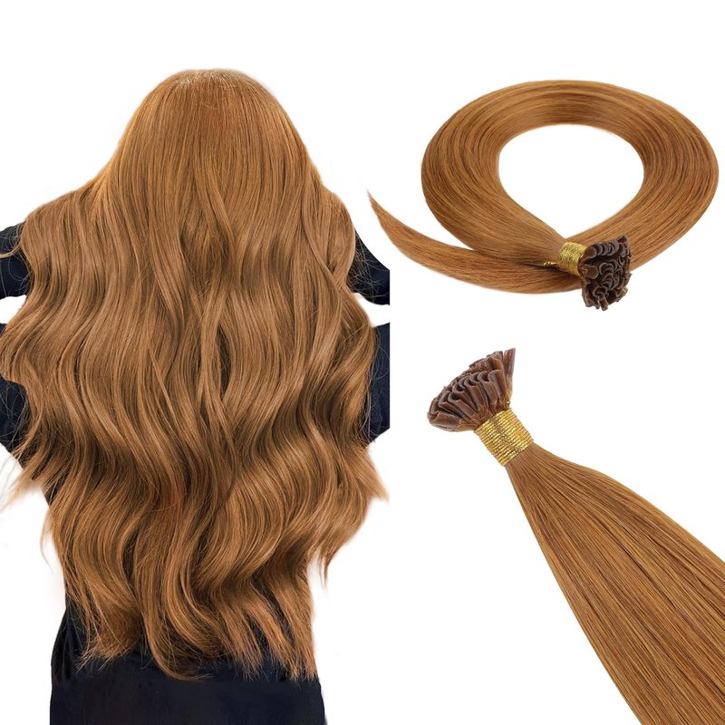 U Tip Hair Extensions - 16 Inch 50g Auburn Ginger Pre-Bonded Keratin Fusion Extensions