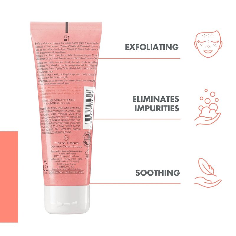 Avène Gentle Exfoliating Gel - Pore Scrub with Niacinamide | Non-Comedogenic, 2.5 Oz