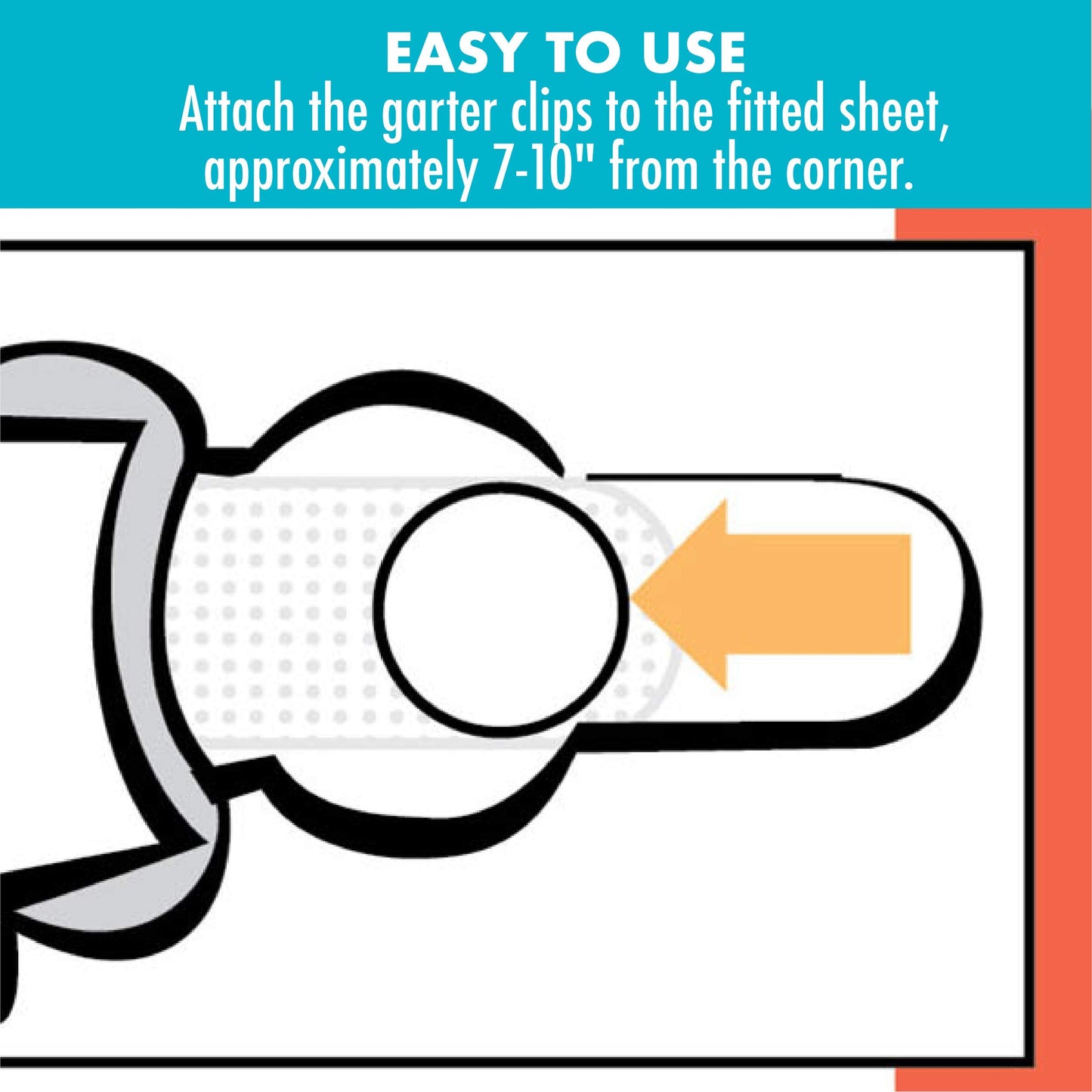 Levinsohn Fresh Ideas Bed Sheet Straps, For Use With All Fitted Sheet Sizes, 4-Pack, White