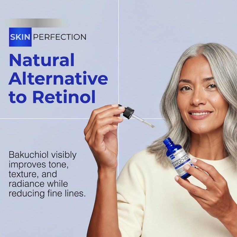 Skin Perfection Bakuchiol Natural Alternative To Retinol Resurface, Glow, Improve Tone Texture Radiance Plant-based Bio-retinol Vegan Gluten-free .5 Oz 300 Drops