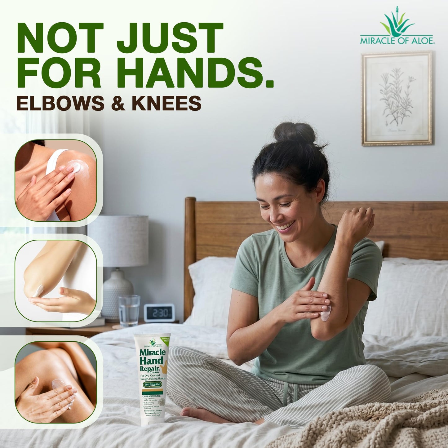 Miracle Hand Repair Cream for Dry Cracked Hands 8 oz Best Healing Hand Cream with 60% Aloe Vera - Non-Greasy Moisturizer for Working Hands - Fast Absorbing Lotion for Extremely Dry Skin (2-Pack)