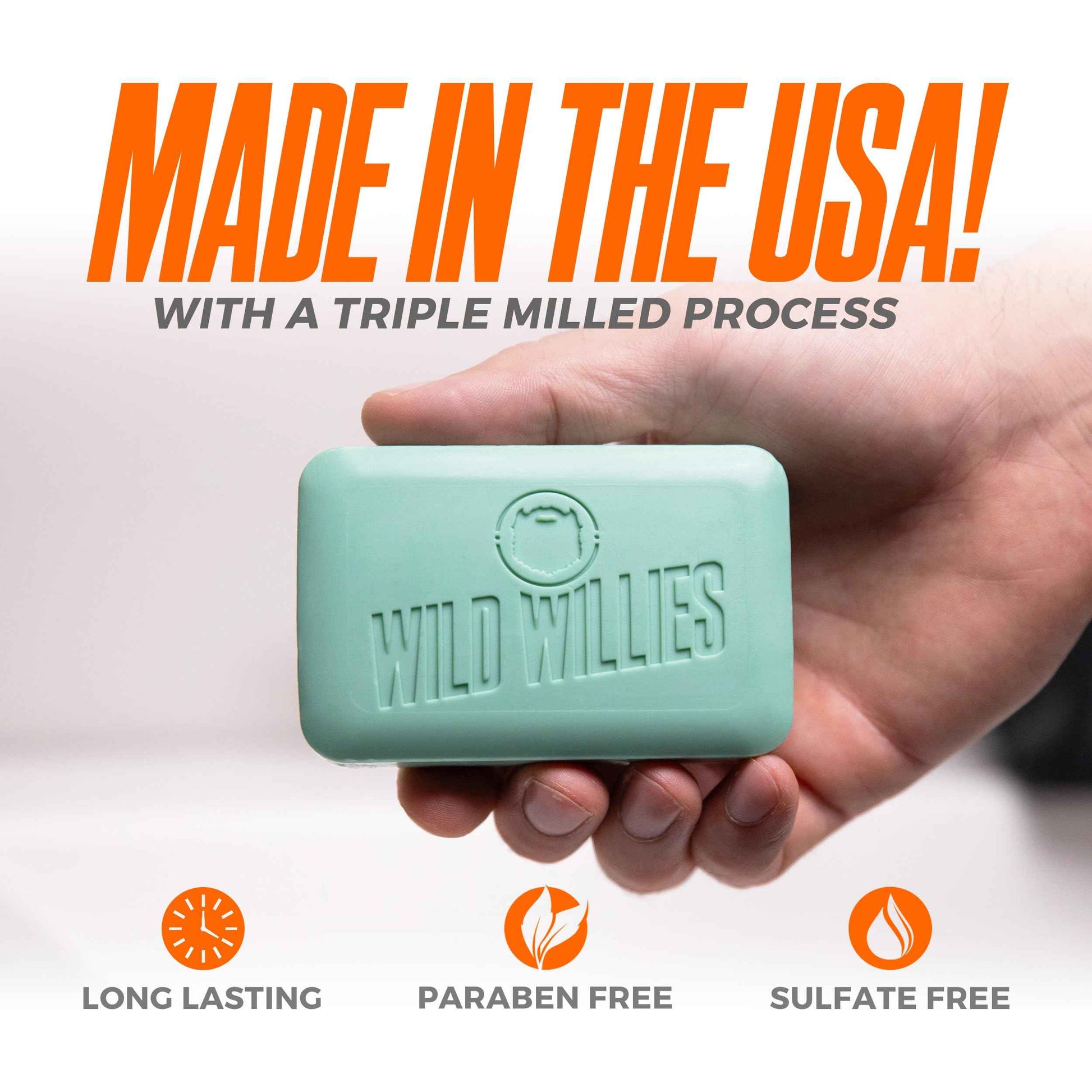 Wild Willies Moisturizing Mens Bar Soap - Bath Soaps with Shea Butter for Odor Protection - Natural Body Bar for Men - Aspen Trail Scent, 3 Pack