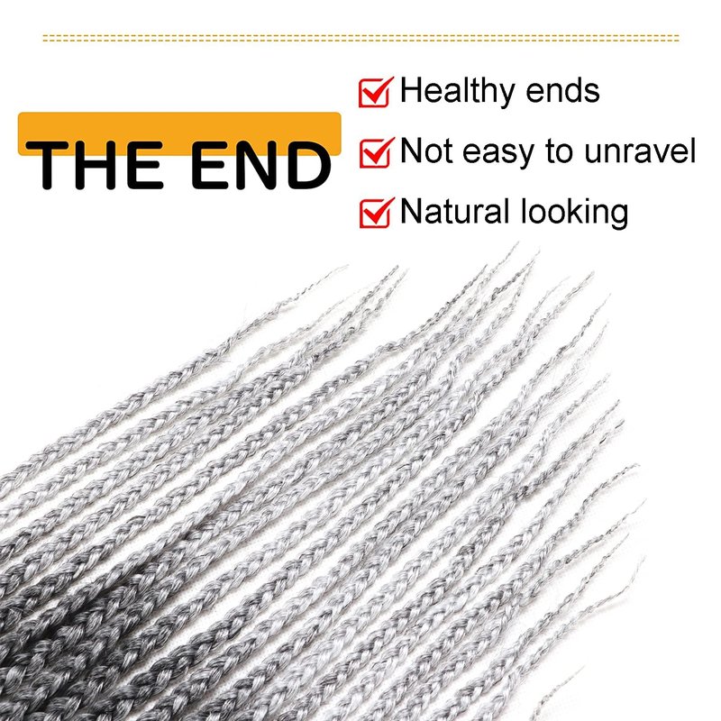 7 Packs Goddess Box Braids Crochet Hair 18 Inch Prelooped Crochet Box Braids Crochet Hair for Black Women Braiding Hair (18 Inch 7 Packs, 1B/Gray)