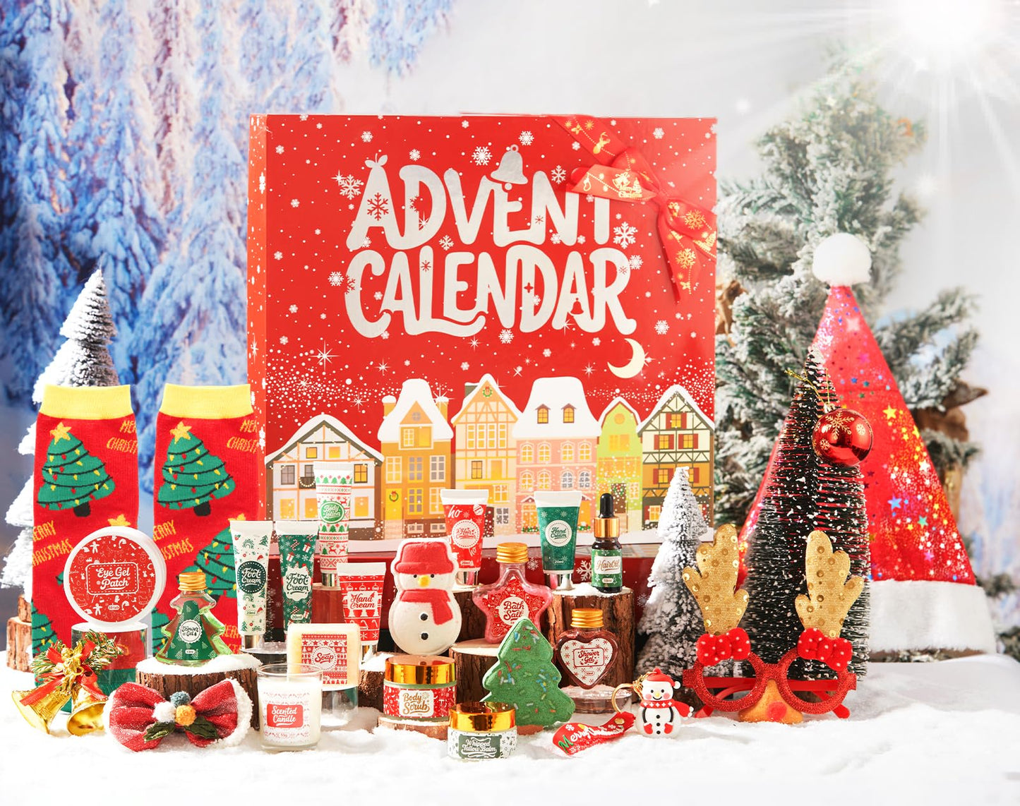 CADDISE Advent Calendar 2025-24 Days of Christmas Countdown Calendar, Skincare Gift Set, Self Care Beauty Gifts, Christmas Spa Gift Box for Teen Girls and Women