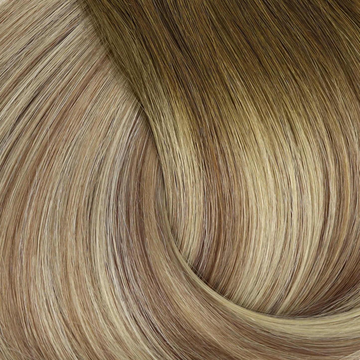 Full Shine Ombre Hair Extensions Clip in Human Hair, Dark Brown Roots Ash Brown Mix Medium Blonde Lace Weft for Layered Hair Enhancement, 16 Inch 3 Pcs 60g