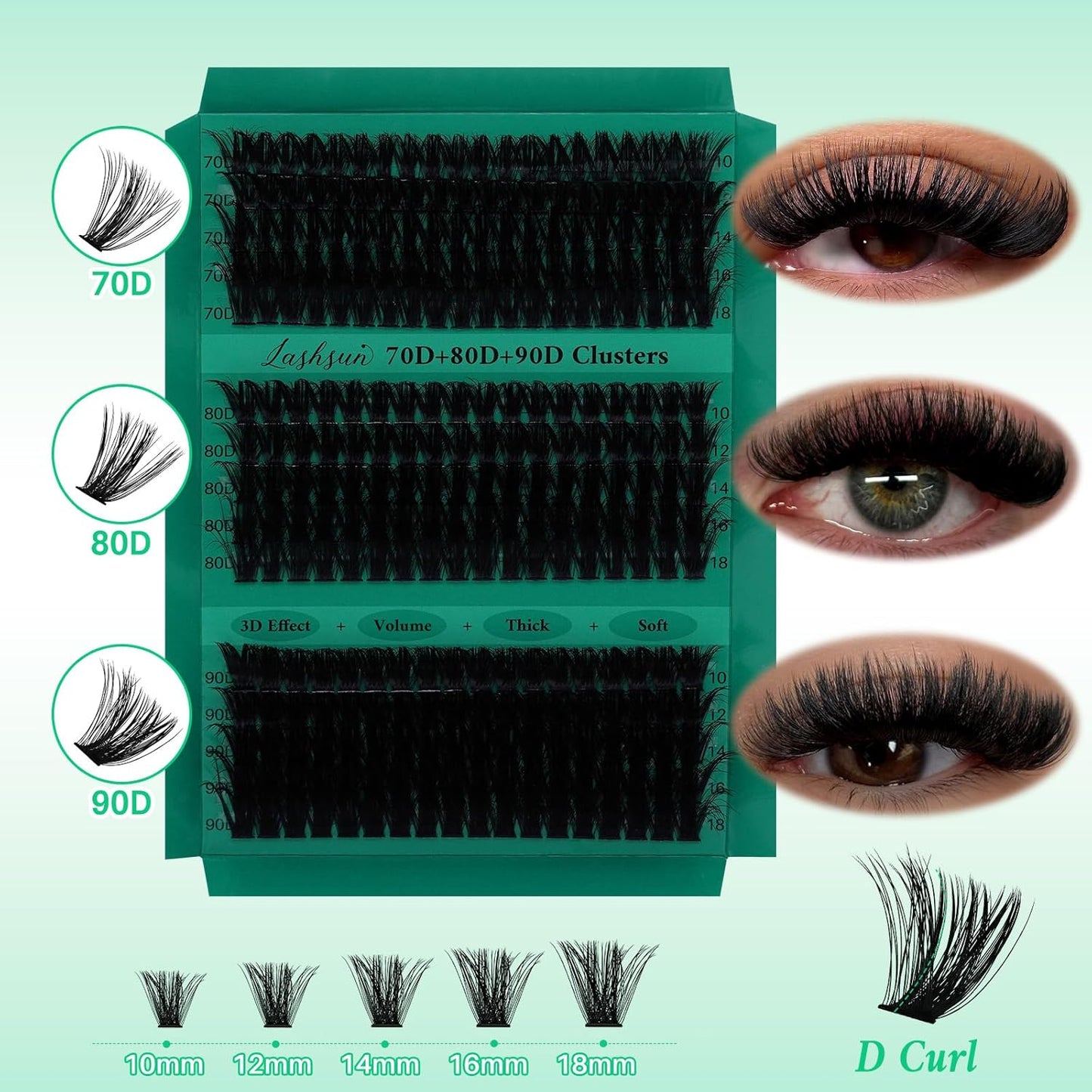 Lash Clusters Kit - Wispy Eyelash Extensions with Bond, Seal & Tools | 1170 Pcs, 7 Boxes