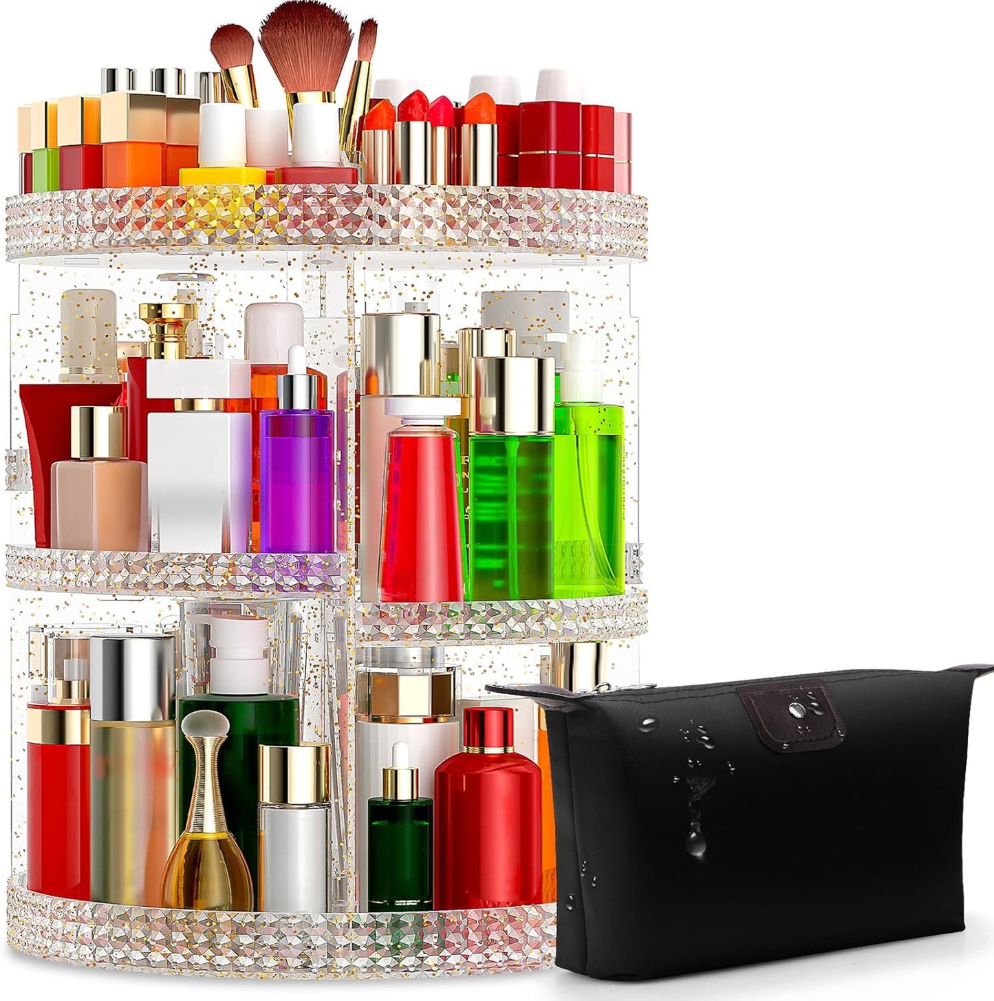 Awenia Makeup Organizer - 360-Degree Rotating Adjustable Storage | 7 Layers Large Capacity for All Cosmetics