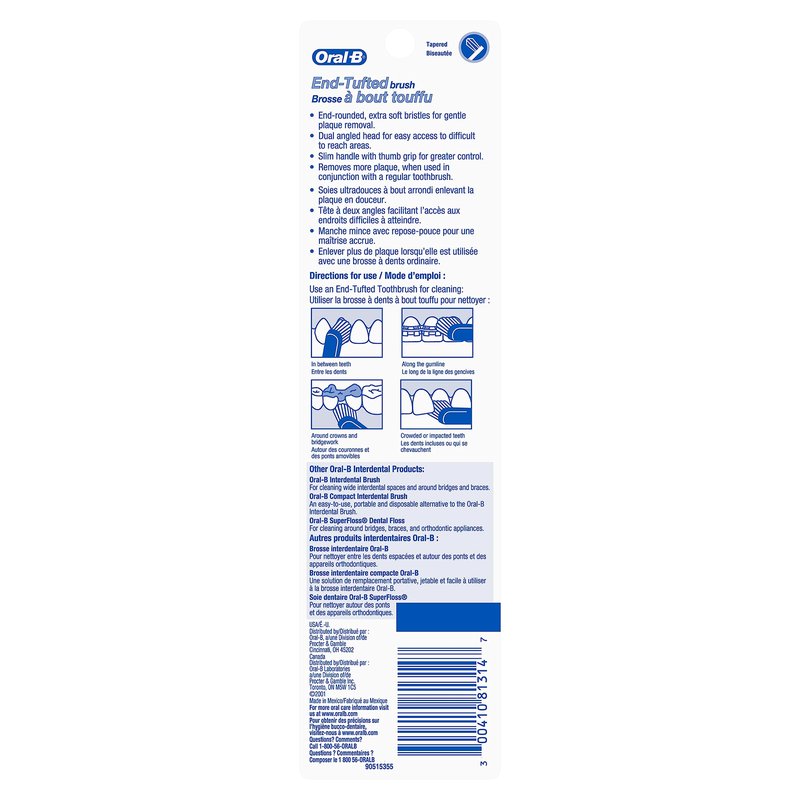 Oral-B End-Tufted Denture Toothbrush (Pack of 6)