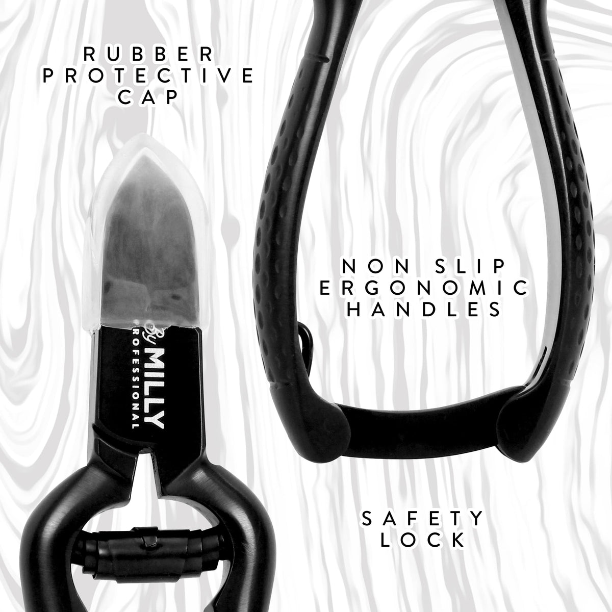 By MILLY Heavy Duty Toenail Clippers for Thick Toenails | High Carbon Stainless Steel | Trim Thick or Hard Toenails | Professional Nail Clippers for Seniors & Podiatrist Toenail Clippers (Black)