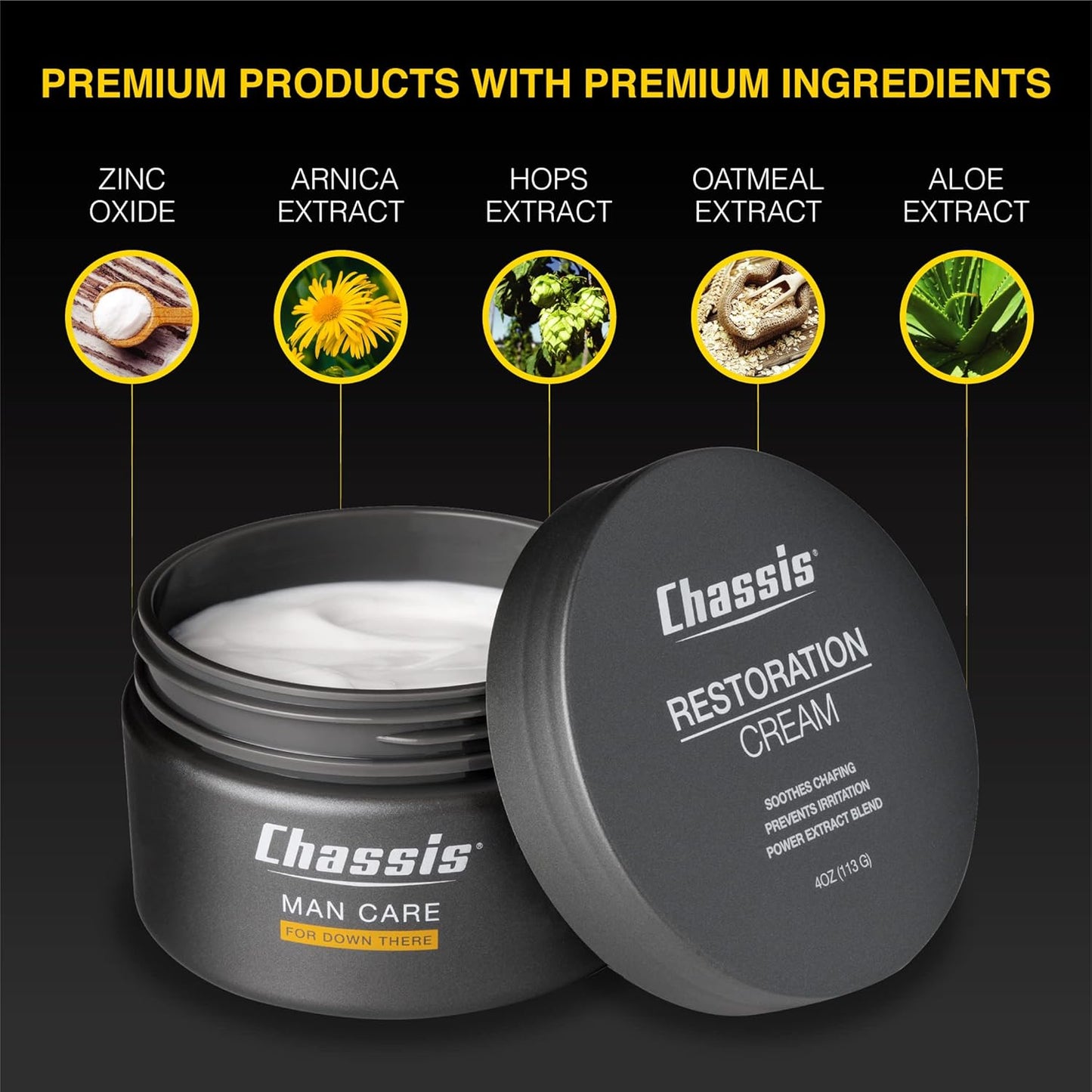 Chassis Talc-Free Body Powder for Men - Unscented Moisturizing Skin Protectant Bundle