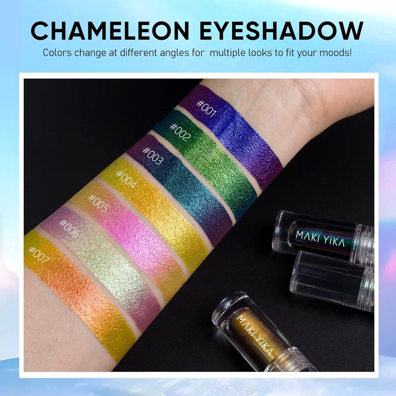 Glitter Eyeshadow Liquid Set - 5Pc Multichrome Metallic Holographic Eye Toppers | Long Lasting & Smudgeproof