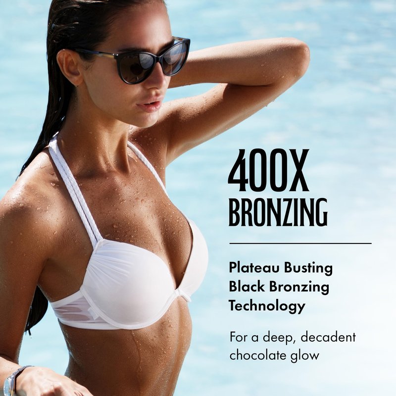 Brown Sugar Double Dark Black Chocolate Tanning Lotion, Ultra-Advanced 400X Black Bronzer with Cocoa, Coconut & Shea Butters, 13.5 Fl Oz