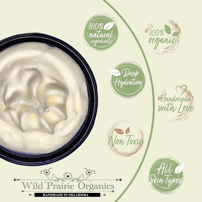 Wild Prairie Organics | Organic Whipped Tallow Balm - Frankincense Scented, Moisturizing Skin Care