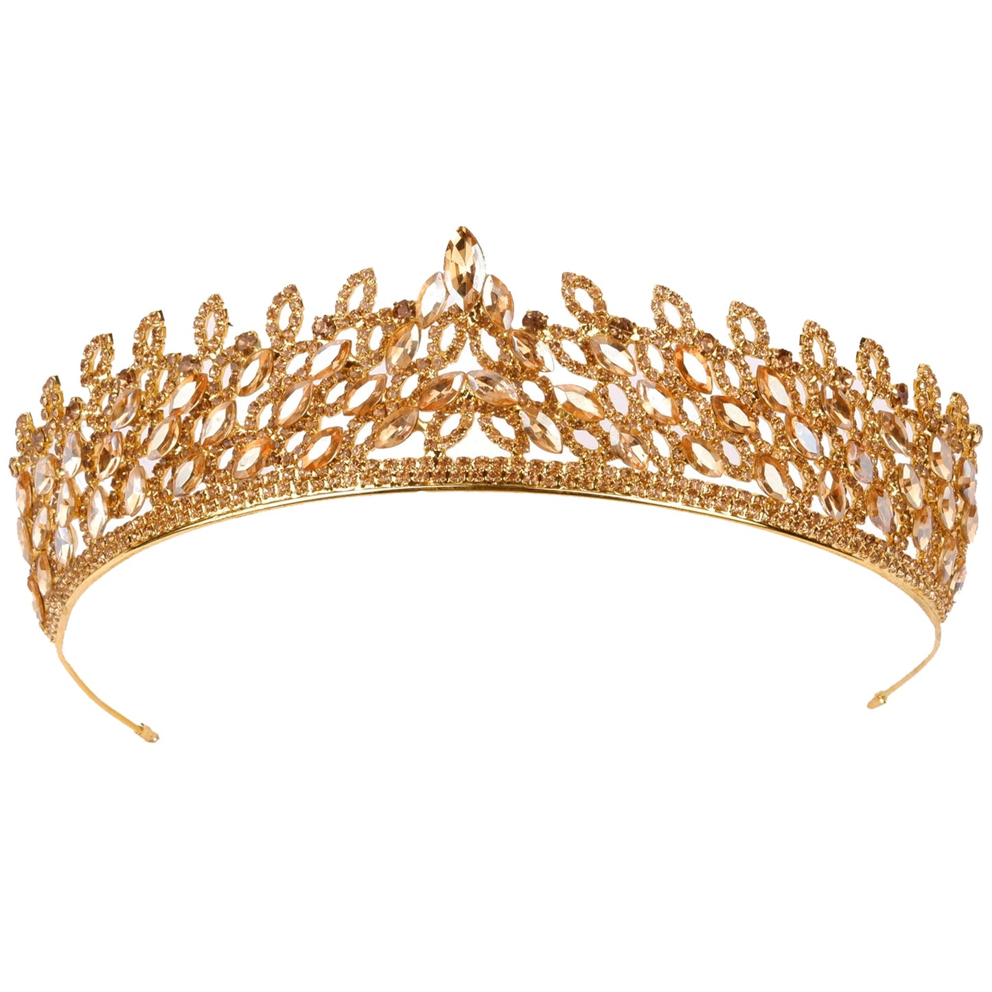 LIMELIA Women's Tiara, Crown for Henna Wedding Party | Glitter Hair Accessories for Bridal Birthday Pageant Prom Halloween Costume Christmas Party, Princess Crowns | Leaf Pattern - Honey